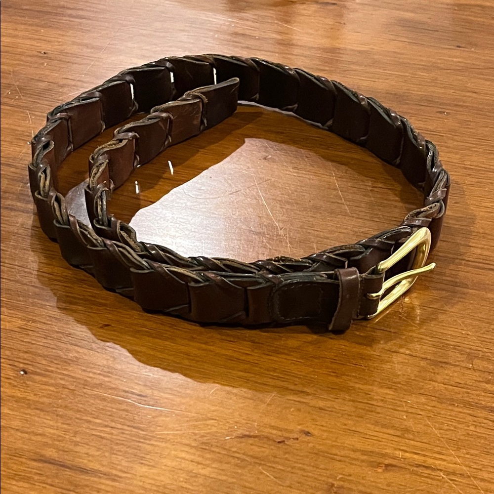 Oil Tanned Leather Belt brown Mens Size Medium 1” Wide
